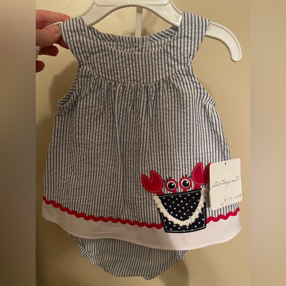 NB Starting Out summer crab top with matching bloomers. From Dillards.